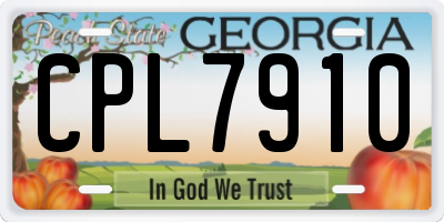 GA license plate CPL7910