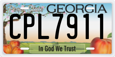 GA license plate CPL7911