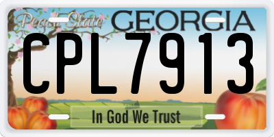 GA license plate CPL7913