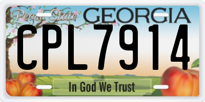 GA license plate CPL7914