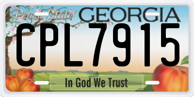 GA license plate CPL7915