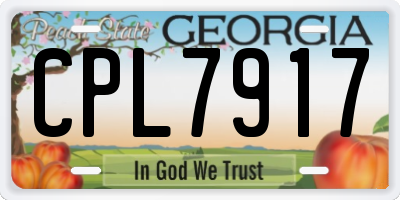 GA license plate CPL7917
