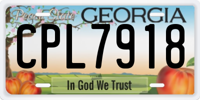 GA license plate CPL7918