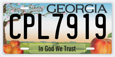 GA license plate CPL7919