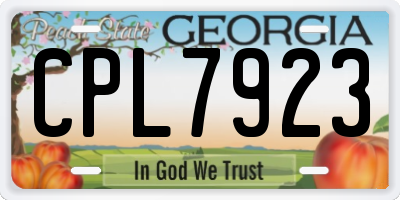 GA license plate CPL7923