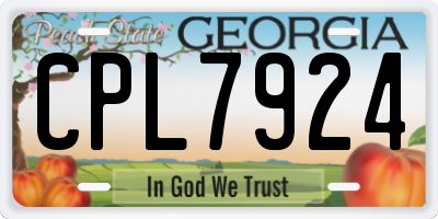 GA license plate CPL7924