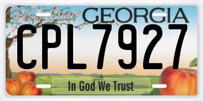 GA license plate CPL7927