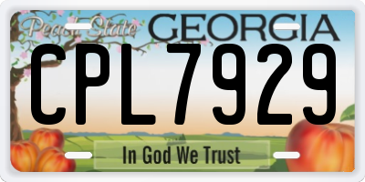 GA license plate CPL7929