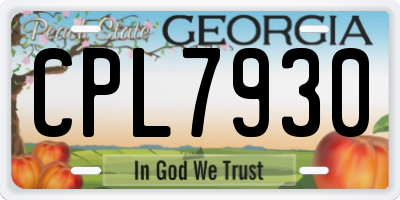GA license plate CPL7930