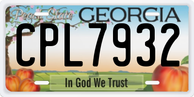 GA license plate CPL7932