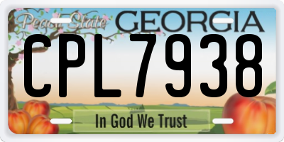 GA license plate CPL7938