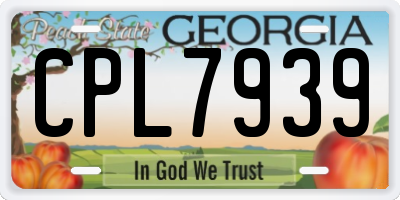 GA license plate CPL7939