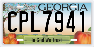 GA license plate CPL7941