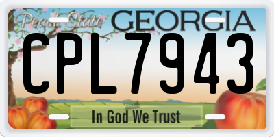 GA license plate CPL7943