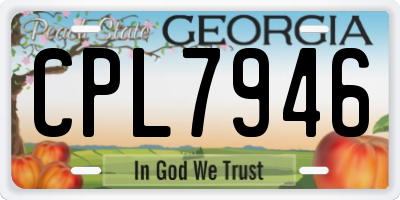 GA license plate CPL7946