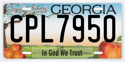 GA license plate CPL7950