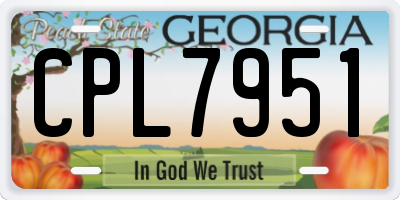 GA license plate CPL7951