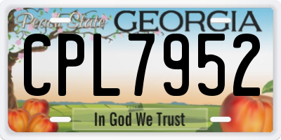 GA license plate CPL7952