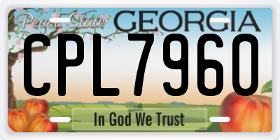 GA license plate CPL7960