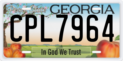 GA license plate CPL7964