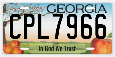 GA license plate CPL7966
