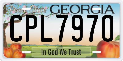 GA license plate CPL7970