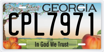 GA license plate CPL7971