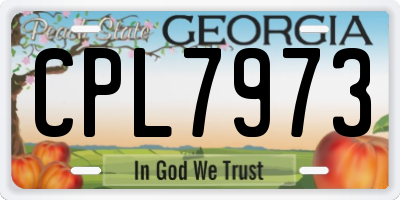 GA license plate CPL7973
