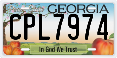 GA license plate CPL7974