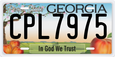 GA license plate CPL7975