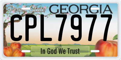 GA license plate CPL7977