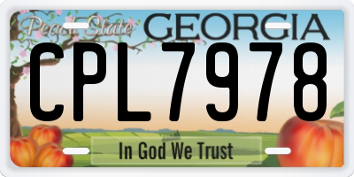 GA license plate CPL7978