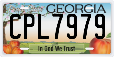 GA license plate CPL7979