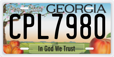 GA license plate CPL7980