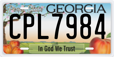 GA license plate CPL7984