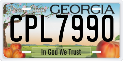 GA license plate CPL7990