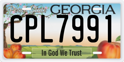 GA license plate CPL7991