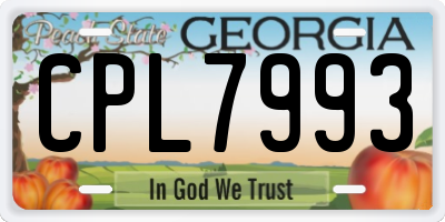 GA license plate CPL7993