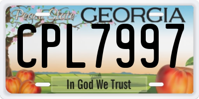 GA license plate CPL7997