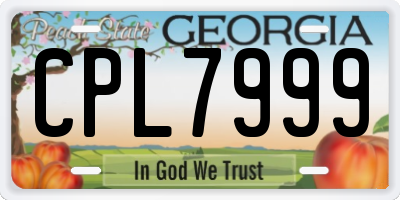GA license plate CPL7999