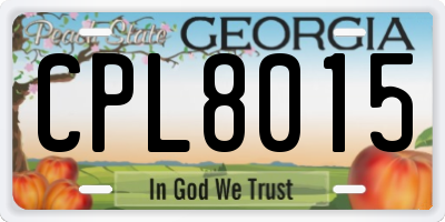 GA license plate CPL8015