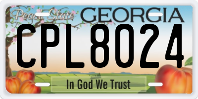 GA license plate CPL8024