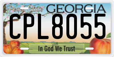 GA license plate CPL8055