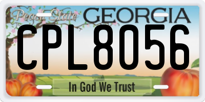 GA license plate CPL8056