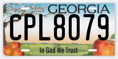 GA license plate CPL8079