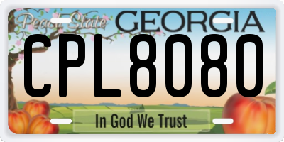 GA license plate CPL8080