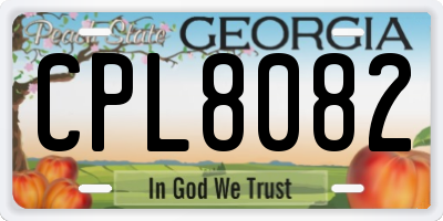 GA license plate CPL8082
