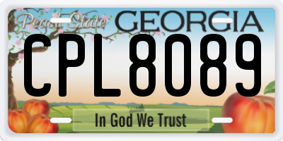 GA license plate CPL8089