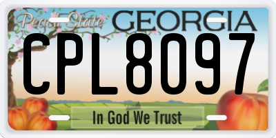 GA license plate CPL8097