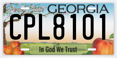 GA license plate CPL8101